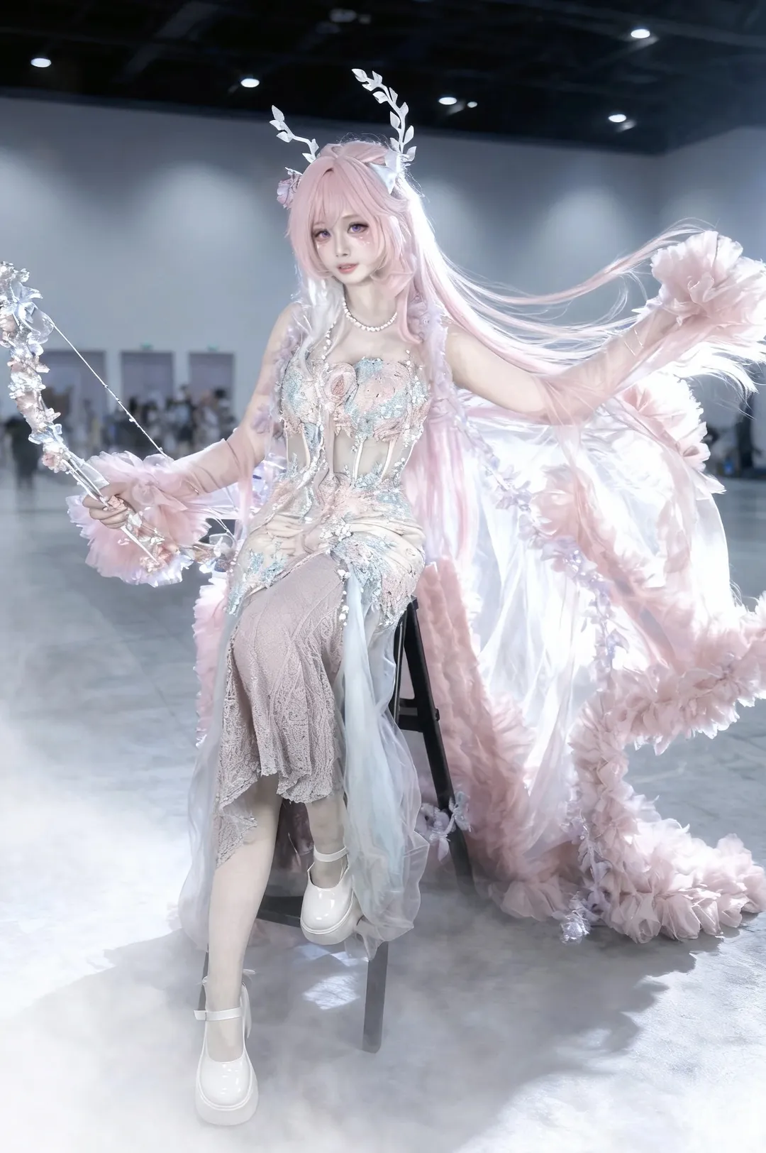 Cyrene Cosplay, Honkai: Star Rail, White stockings, IJOY Anime Convention, Flower Goddess headcanon design