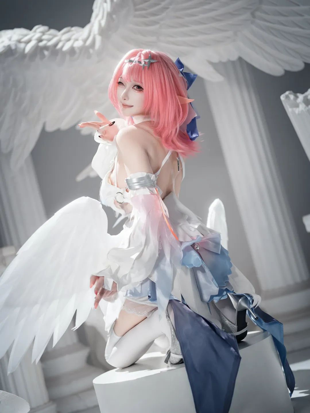 ゼンレスゾーンゼロ, 白ストッキング, エルフ耳, 天使の翼, レミエール コスプレ