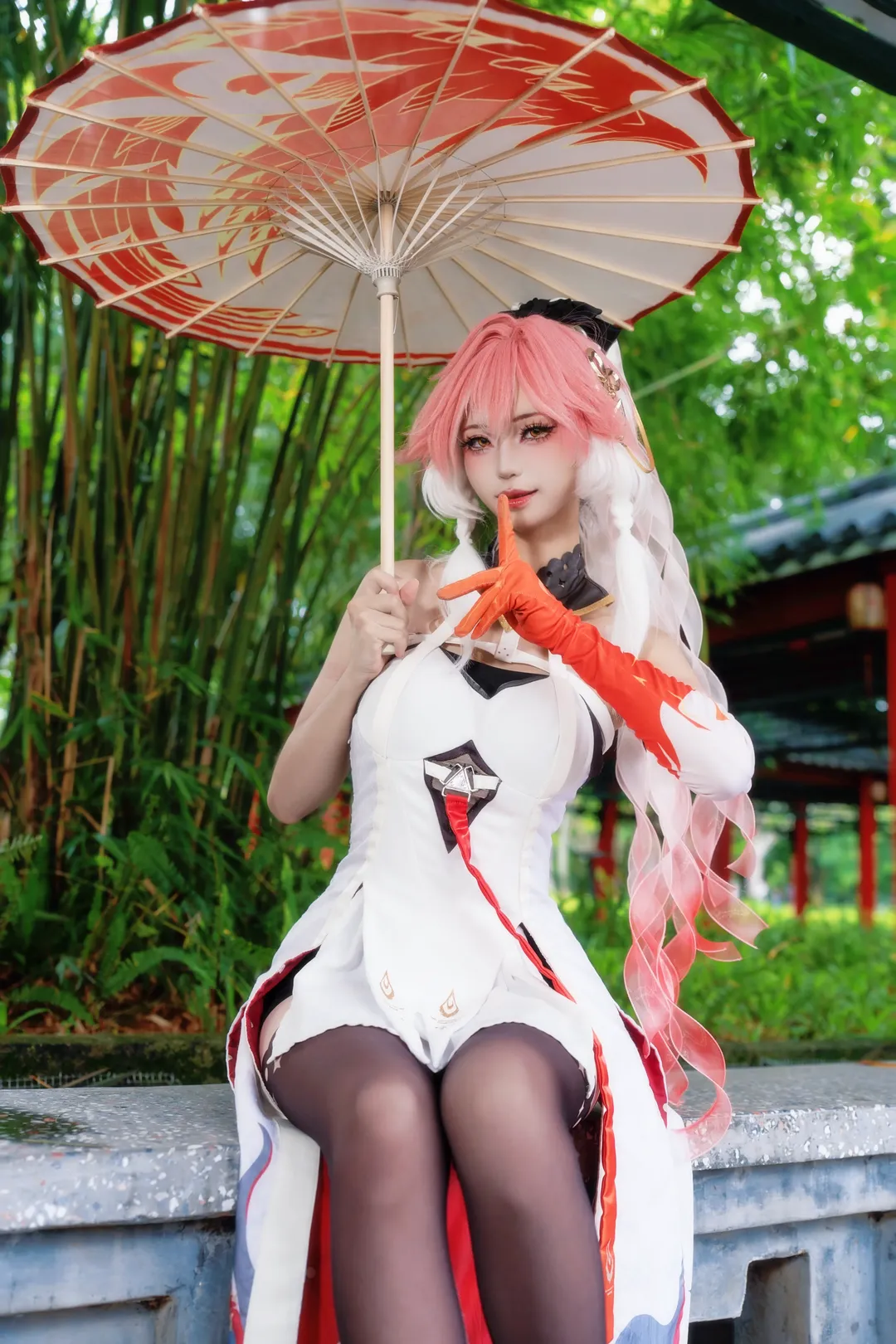 鸣潮, 古风cos, 长离cos, cosplay正片, 丝袜cos