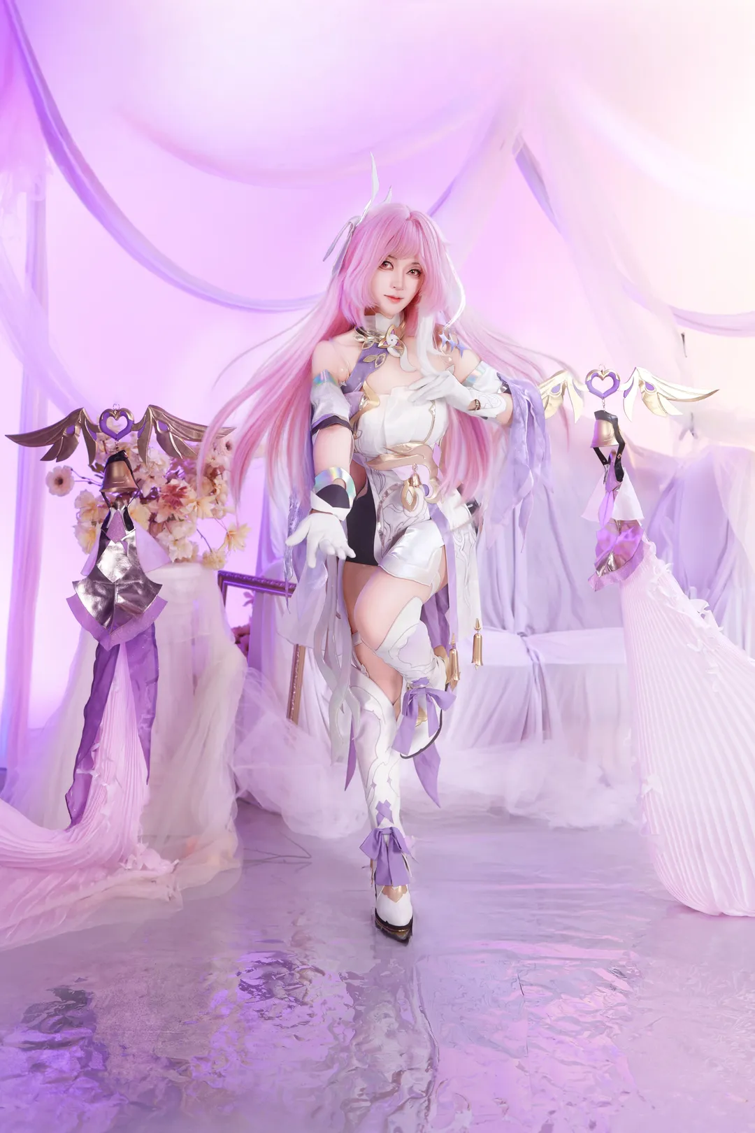 爱莉希雅cos, 崩坏3, 梦幻风cos, 白丝cos, 爱莉希雅人律