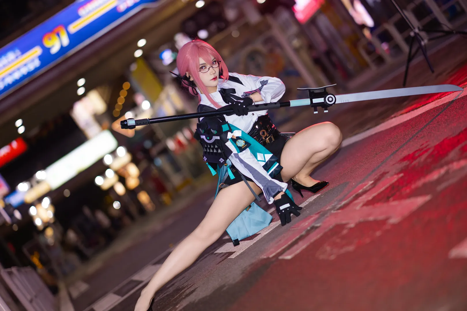 绝区零, 夜景摄影, 月城柳cos, 御姐cos, 游戏角色cosplay - 第1张
