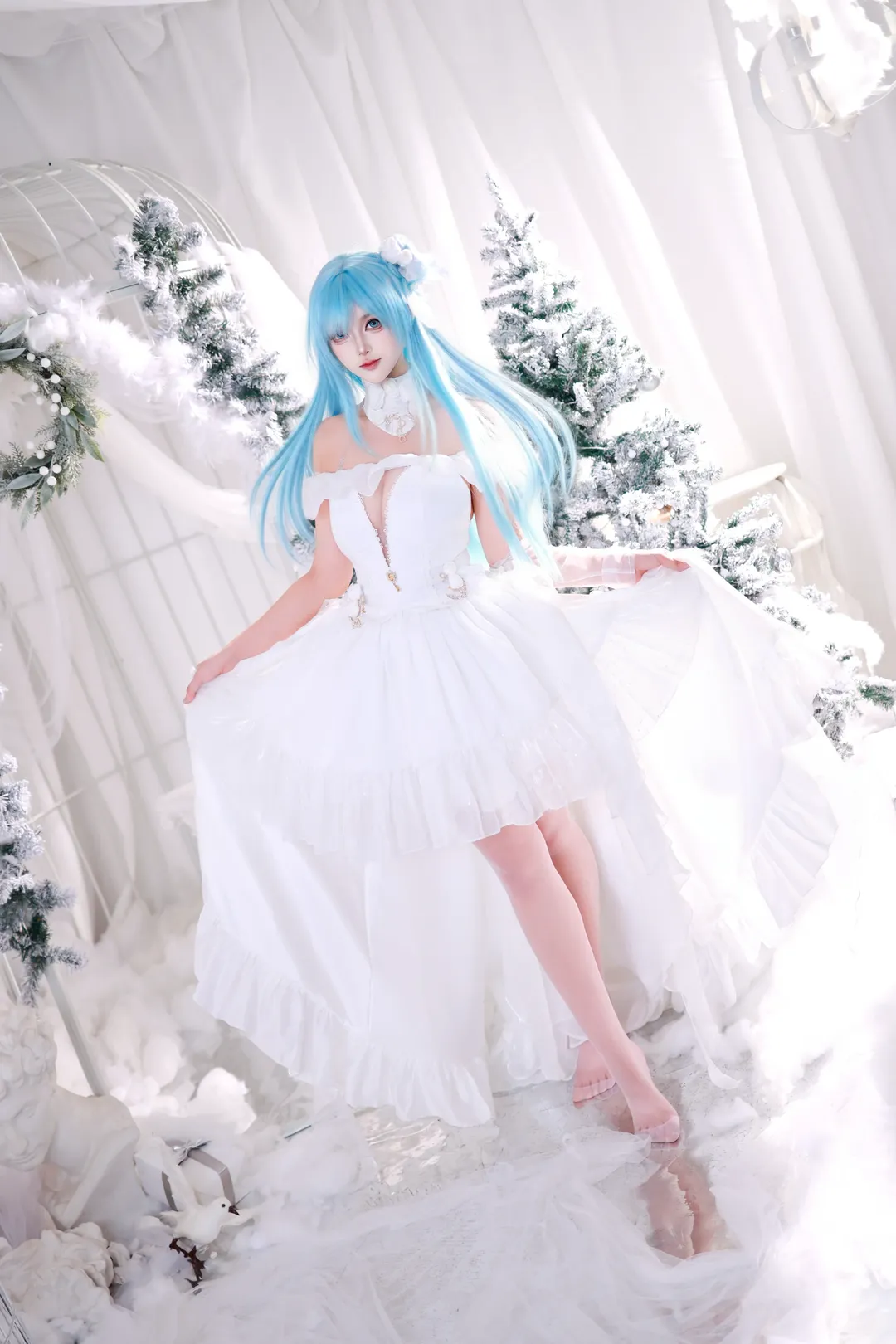 碧蓝航线, 花嫁造型, 雅努斯cos, cosplay拍摄, 雪景写真