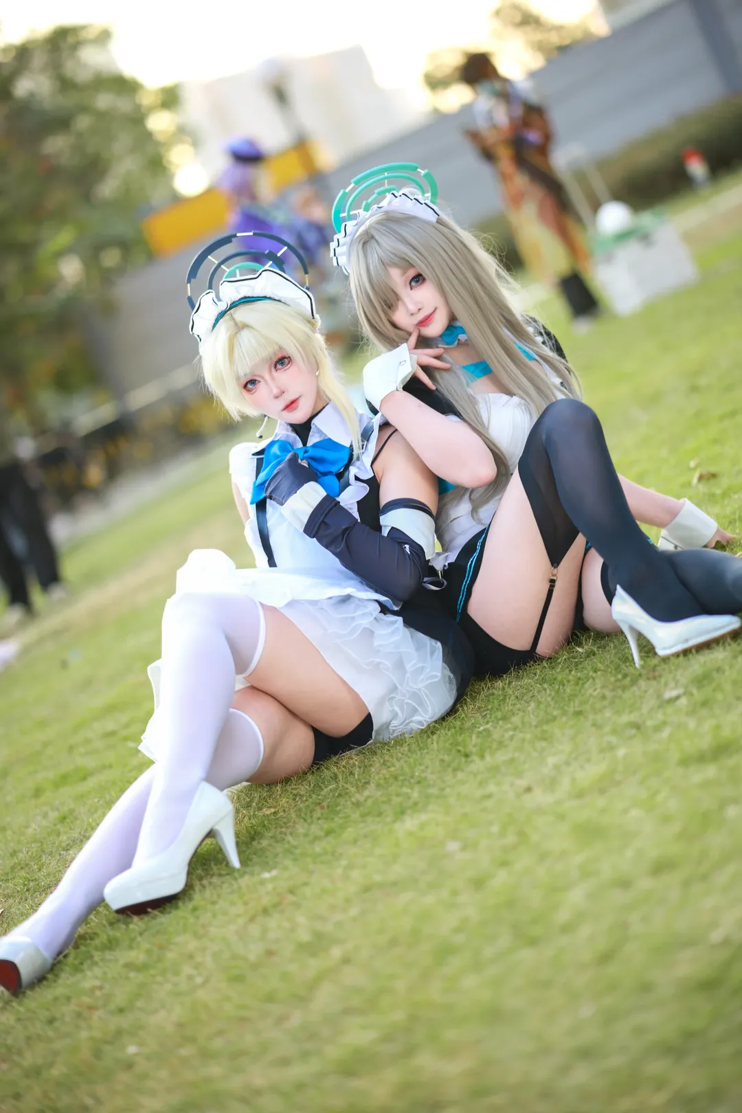 Blue Archive, Asuma Toki cosplay, Stocking outfit, Asuna cosplay, Duo cosplay - Image 1