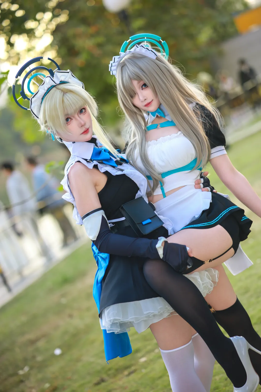 Blue Archive, Asuma Toki cosplay, Stocking outfit, Asuna cosplay, Duo cosplay - Image 2