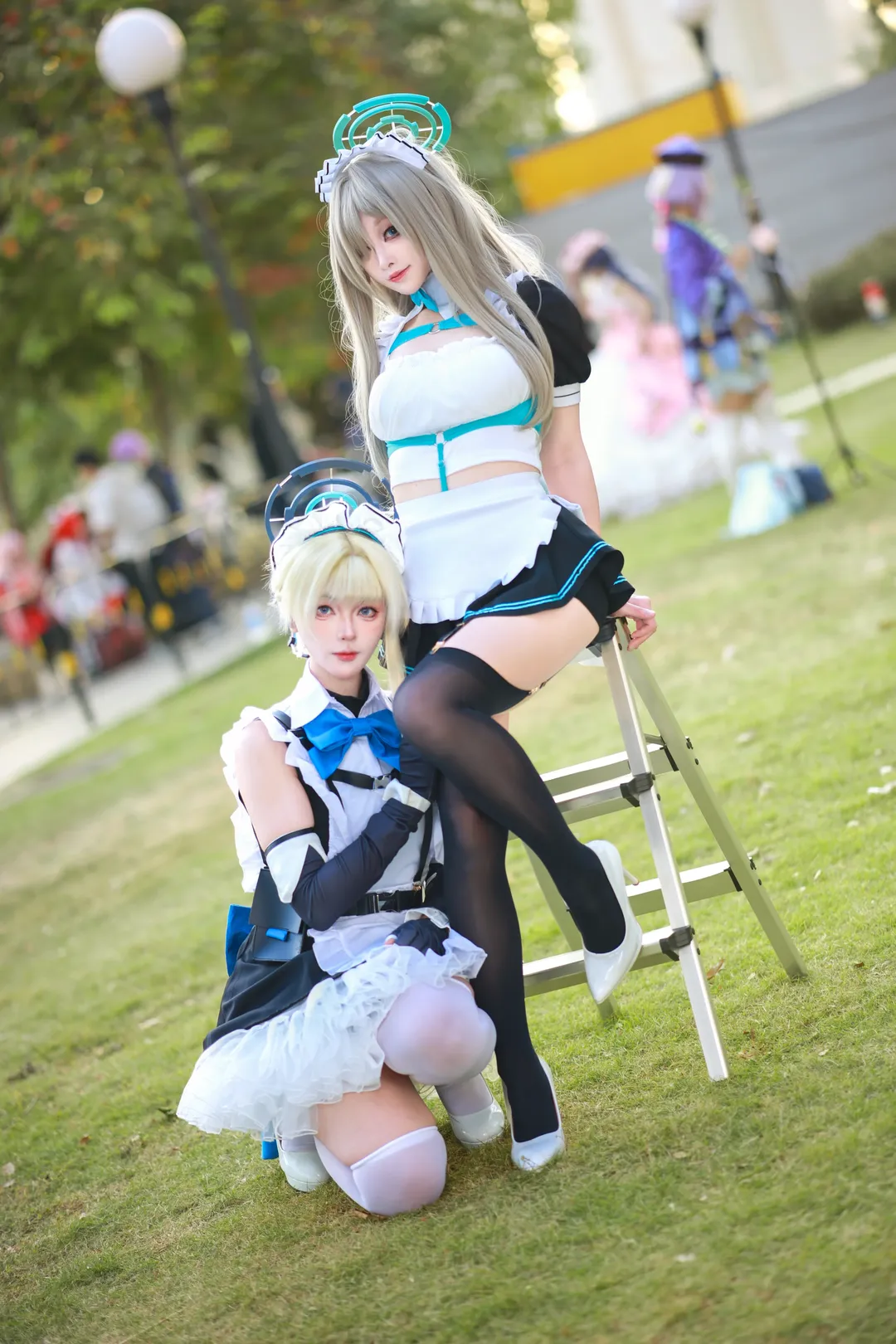 蔚蓝档案, 飞鸟马时cos, 丝袜穿搭, 明日奈cos, 双人cosplay