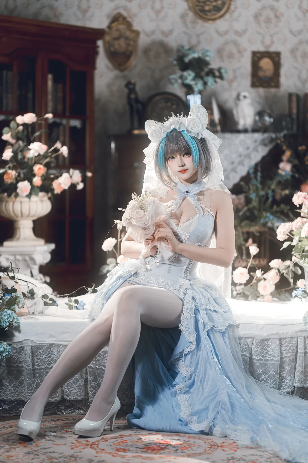 Cheshire Cosplay, Azur Lane, White thigh-highs outfit, Cosplay photoshoot, Cheshire Cat - Image 2