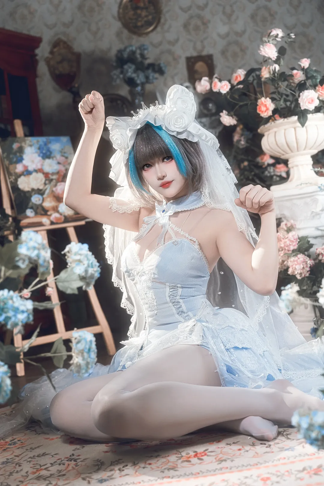Cheshire Cosplay, Azur Lane, White thigh-highs outfit, Cosplay photoshoot, Cheshire Cat - Image 3