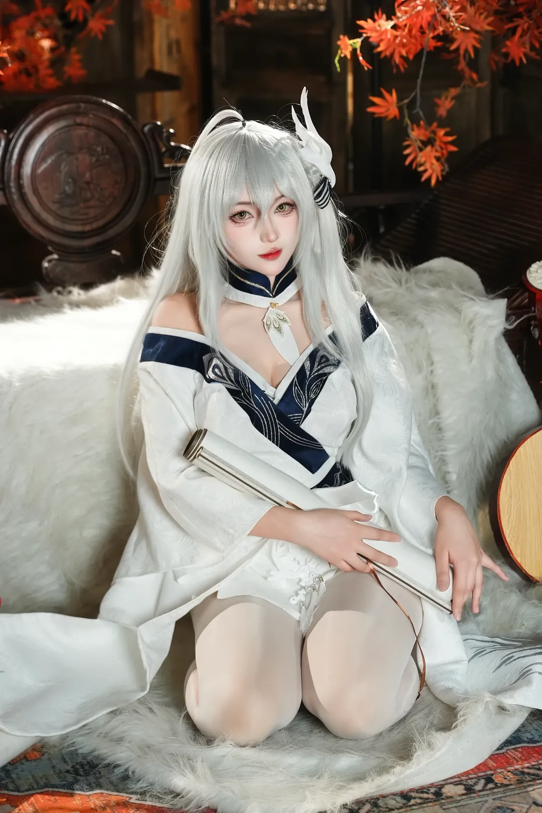 古风摄影, 碧蓝航线, 国风cosplay, 白凤cos, 白色连裤袜 - 第3张