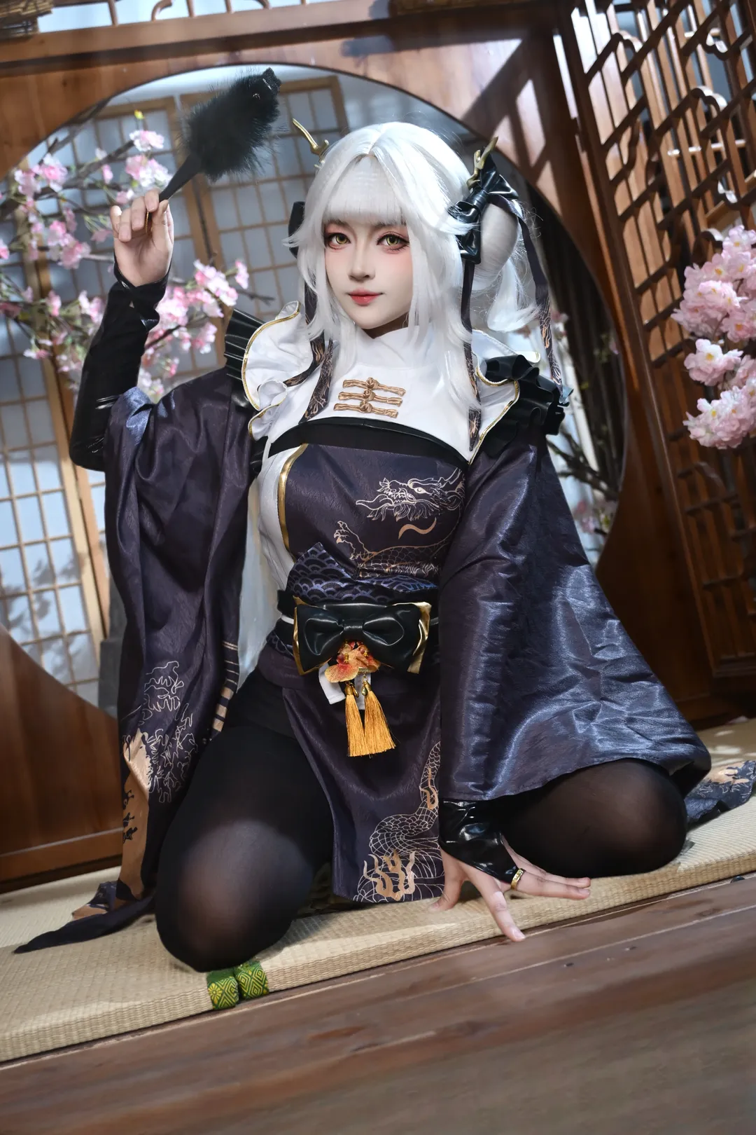 和风摄影, 二次元cosplay, 黑丝穿搭, NIKKE胜利女神, 布兰儿白兔cos - 第2张
