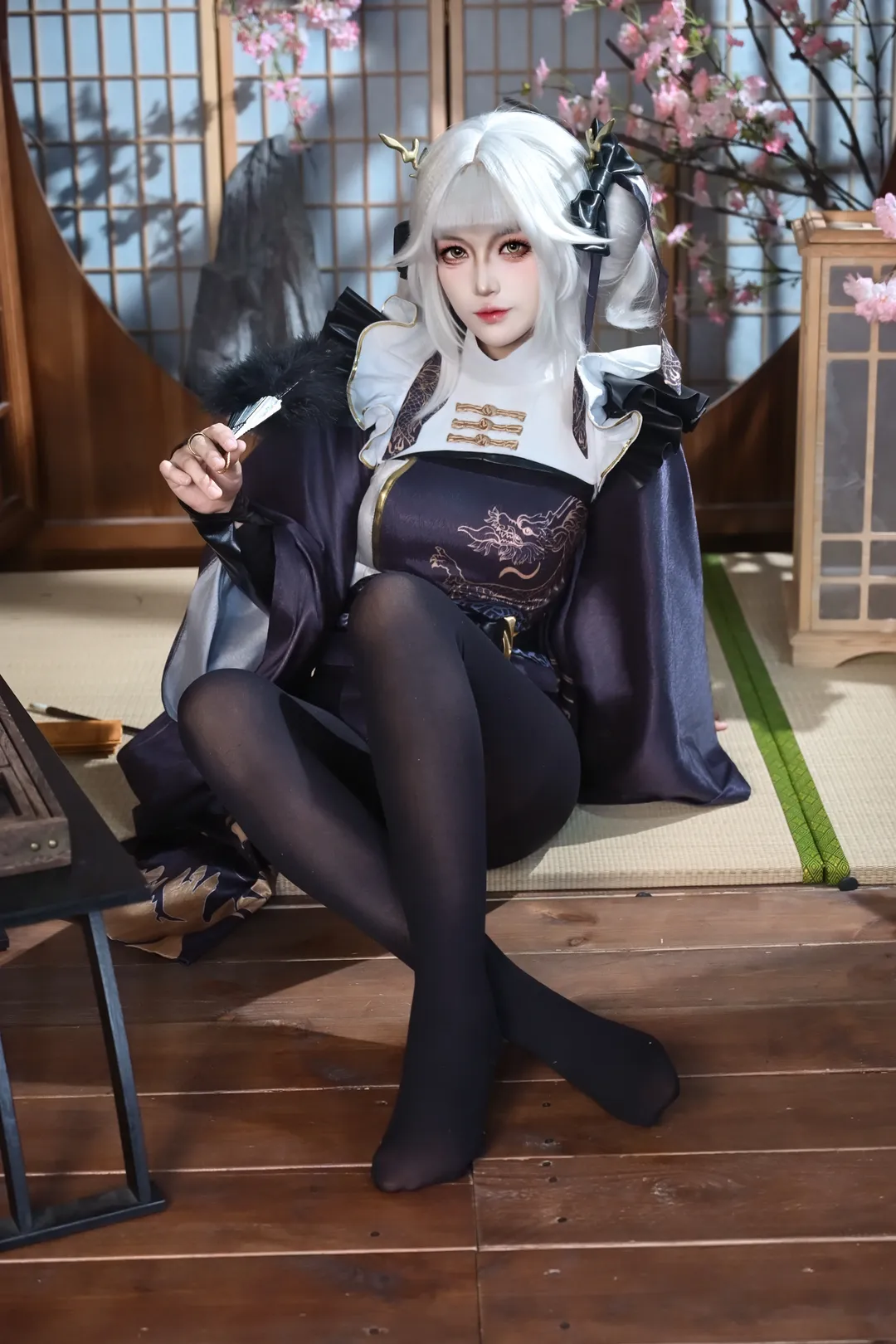 和风摄影, 二次元cosplay, 黑丝穿搭, NIKKE胜利女神, 布兰儿白兔cos - 第3张