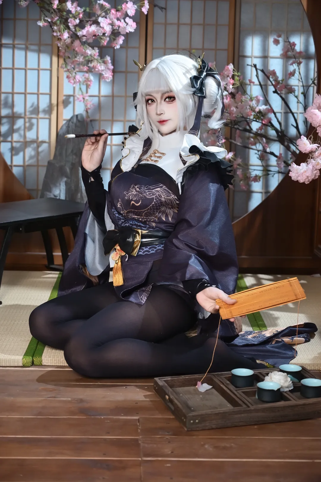 和风摄影, 二次元cosplay, 黑丝穿搭, NIKKE胜利女神, 布兰儿白兔cos - 第4张