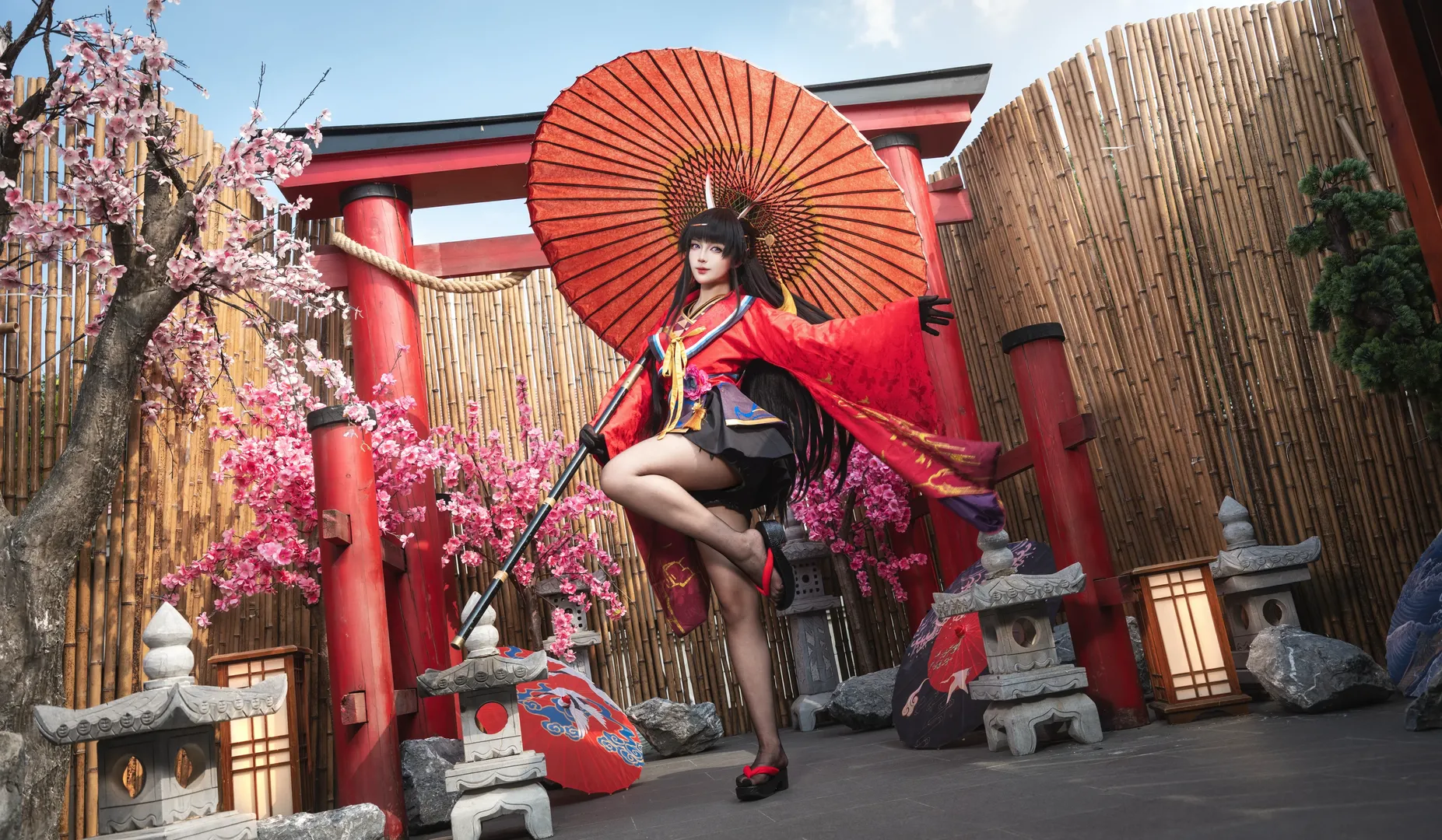 二次元撮影, アズールレーン, 能代 コスプレ, 和風コスプレ, フィギュア再現 - 1枚目