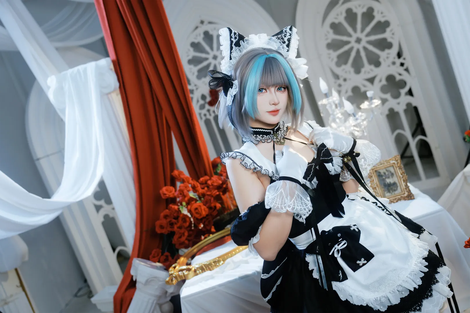 柴郡cos, 碧蓝航线, 二次元cosplay, 猫娘女仆装, Coser穿搭 - 第2张