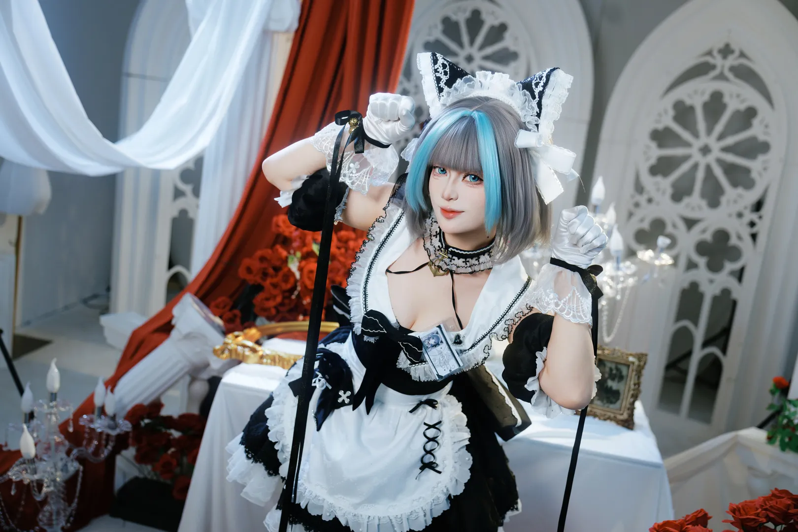 柴郡cos, 碧蓝航线, 二次元cosplay, 猫娘女仆装, Coser穿搭 - 第3张