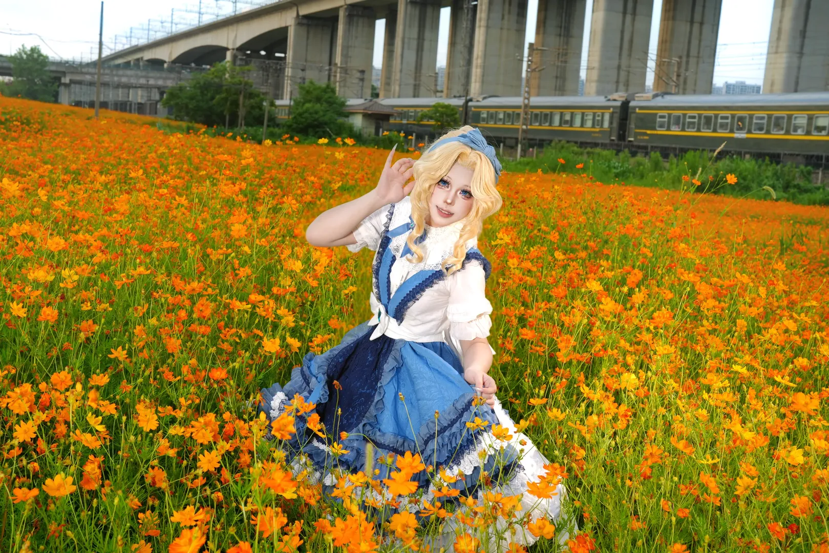 cosplay, 爱丽丝cos, 花海摄影, 第五人格, 洛丽塔洋装 - 第3张