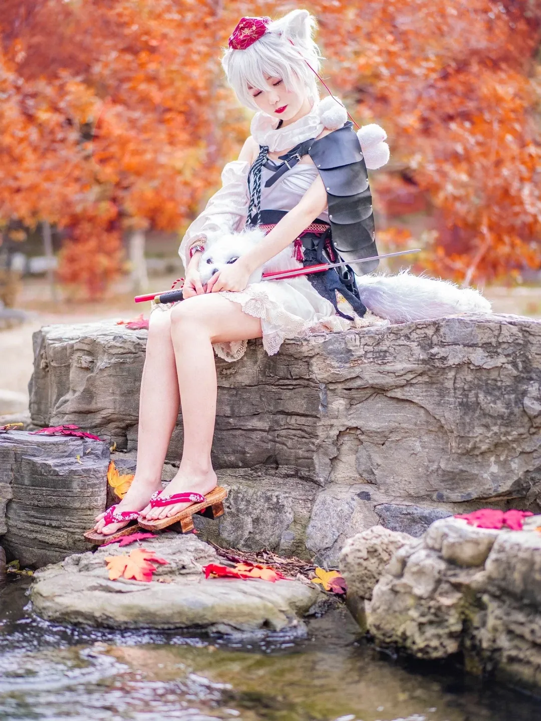 东方Project, 和风服饰, 犬走椛cos, 秋日外景, 白狼天狗 - 第1张