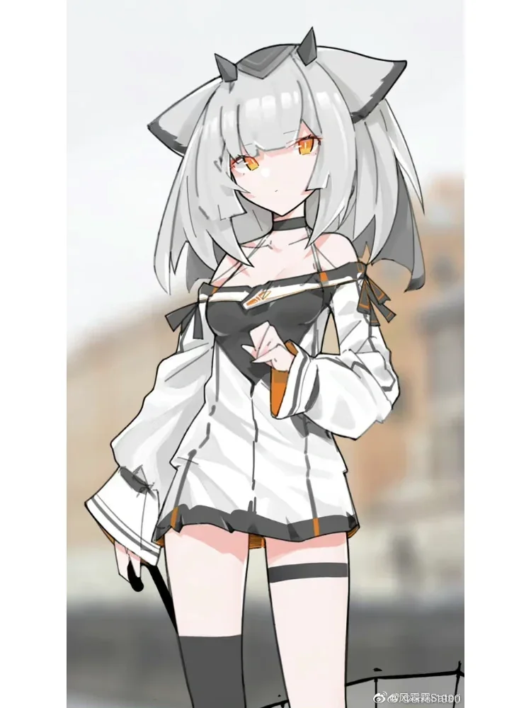 明日方舟, 二次元cos, 白面鸮cos, 复古室内摄影, 黑丝腿环 - 第2张