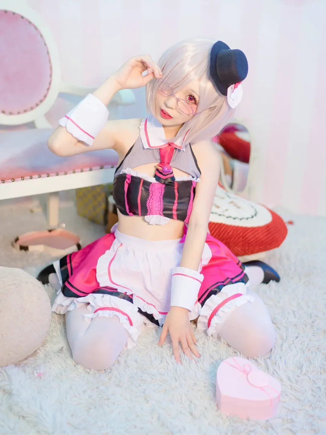 摄影, FGO, 白丝, 玛修cos, 情人节礼装