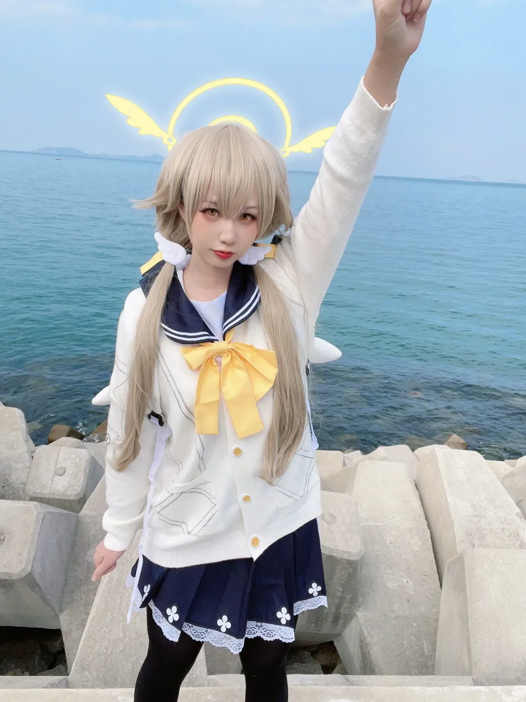 碧蓝档案, 水手服, cosplay摄影, 黑丝cos, 日富美cos