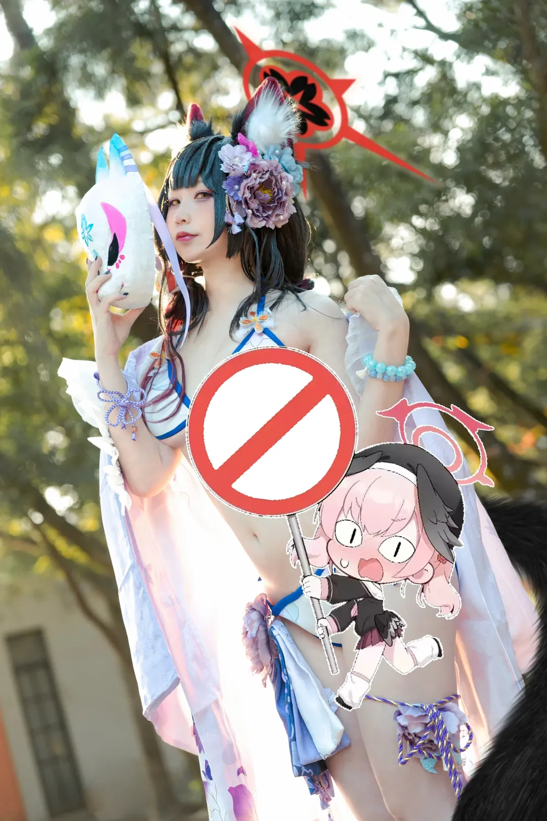 cosplay, 蔚蓝档案, 夏日泳装, 水若藻cos, 若藻国服
