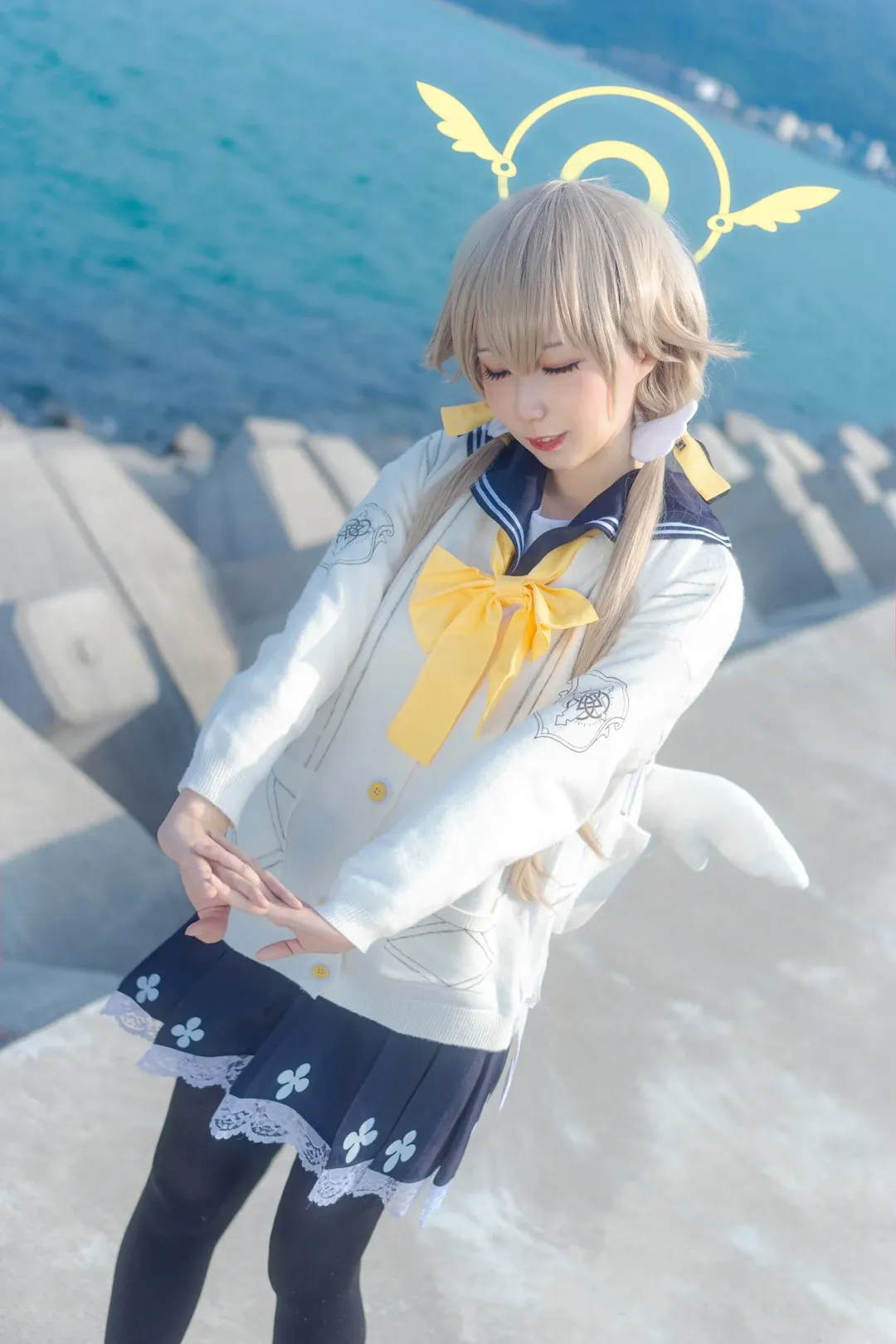 蔚蓝档案, cosplay日常, 日富美cos, 黑色丝袜, 女高中生cos - 第4张
