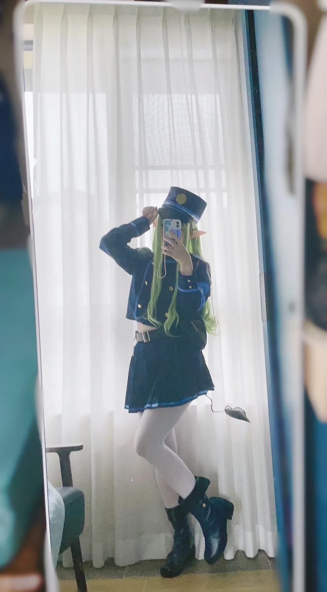 二次元, cosplay, 蔚蓝档案, 铁道双子cos, 白色连裤袜 - 第3张