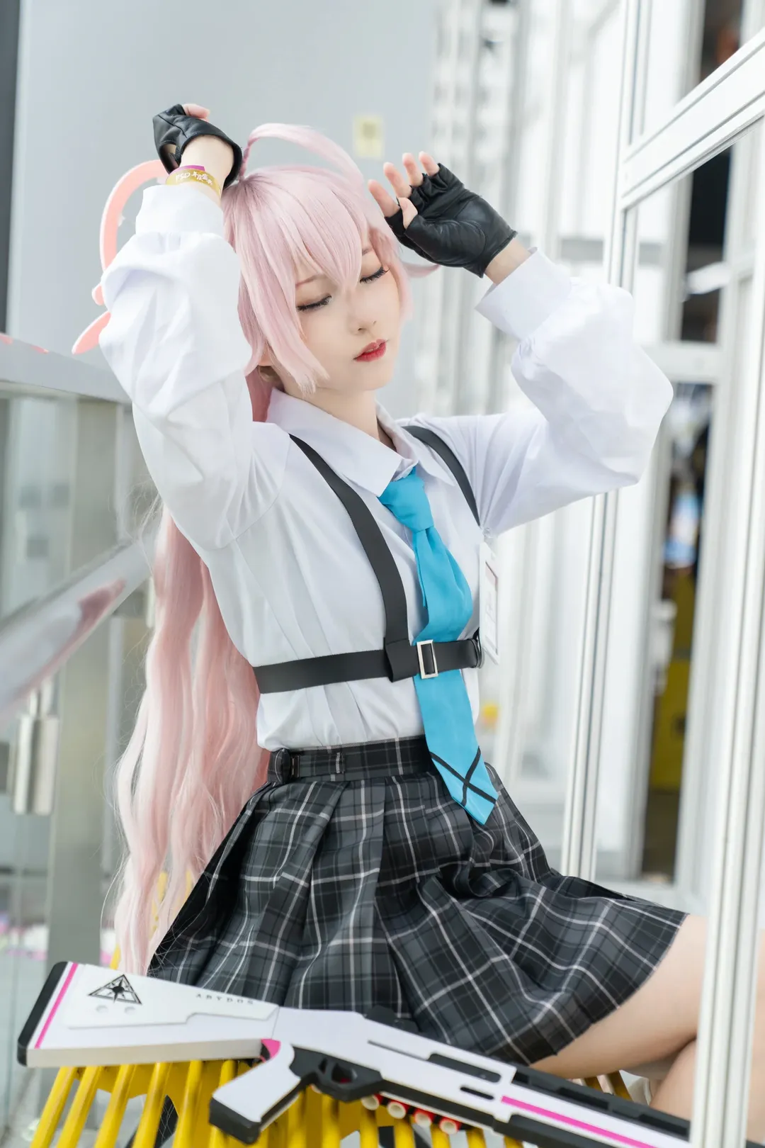 蔚蓝档案, 小鸟游星野cos, 二次元场照, 慵懒风, 白袜 - 第3张