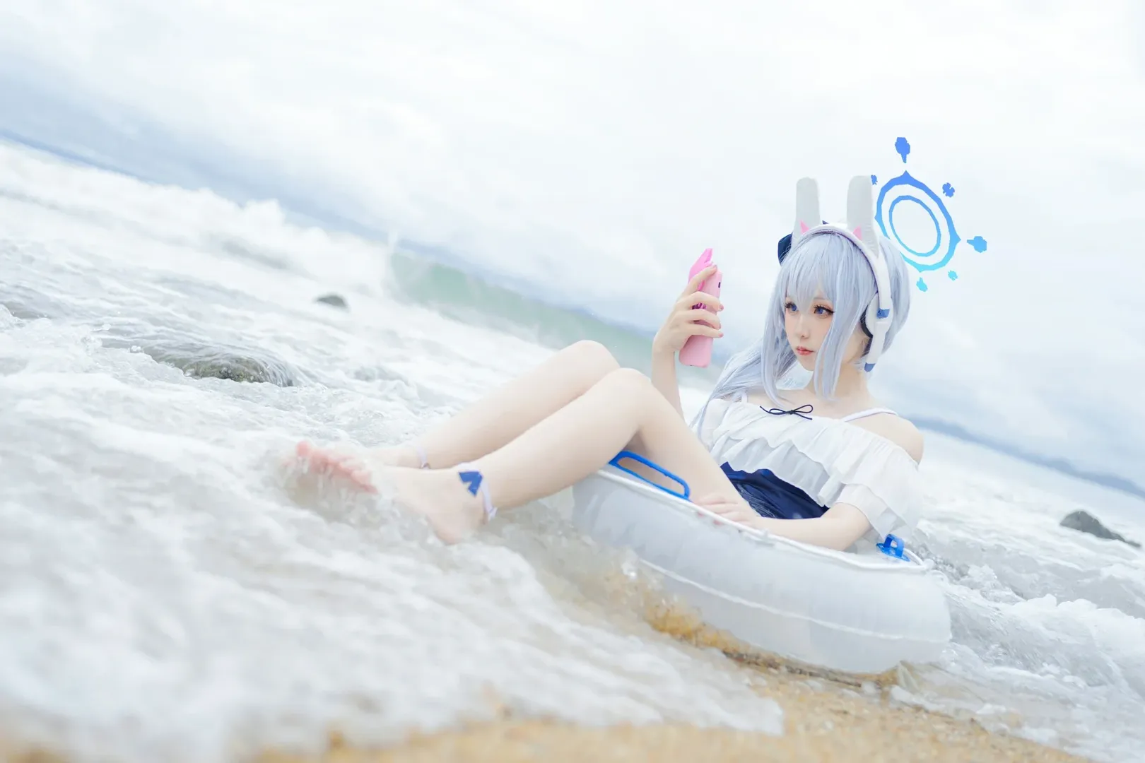 蔚蓝档案, 海边摄影, cosplay日常, 水着写真, 水宫子cos - 第2张