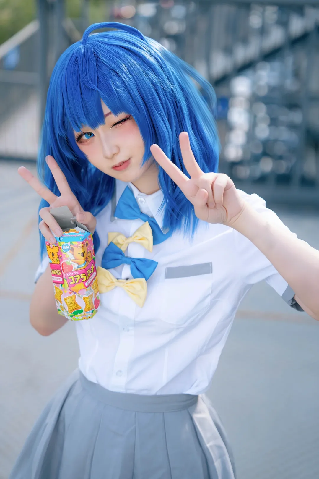 cosplay, JK制服, 藍髮少女, 八奈見杏菜cos, 敗犬女主太多了