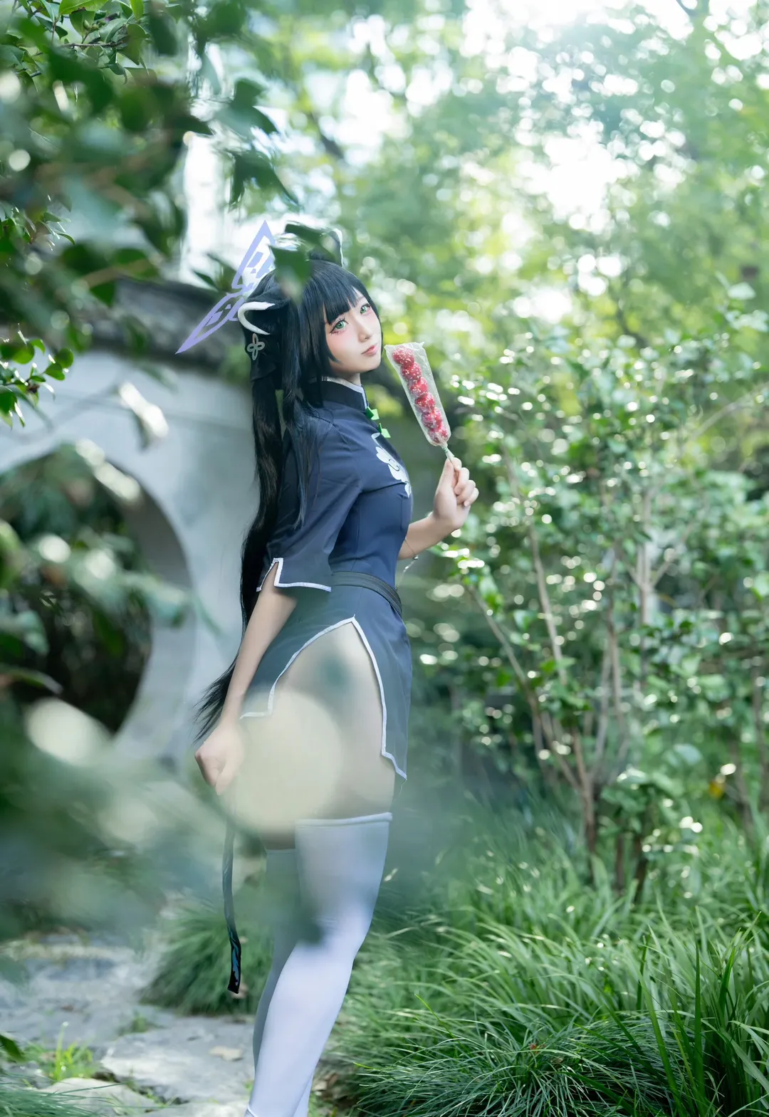 角色还原, 蔚蓝档案, 户外cosplay, 白丝穿搭, 春原瞬cos