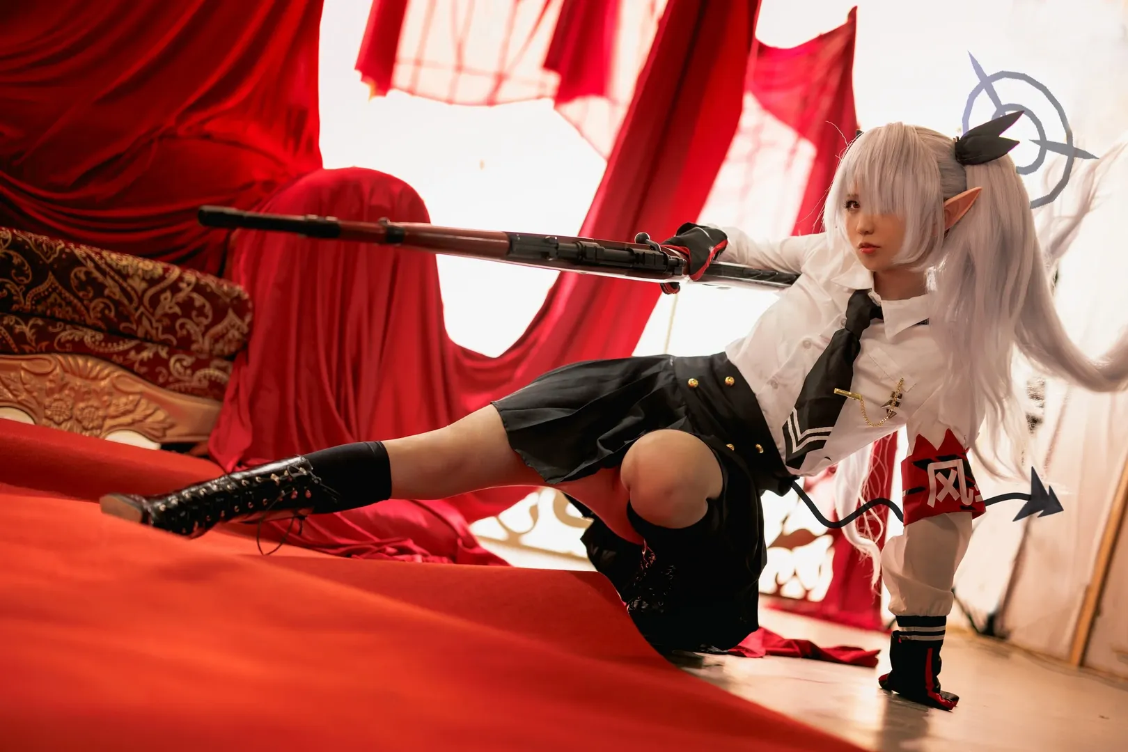 蔚藍檔案, Cosplay攝影, 風紀委員, 伊織cos, 狙擊姿勢