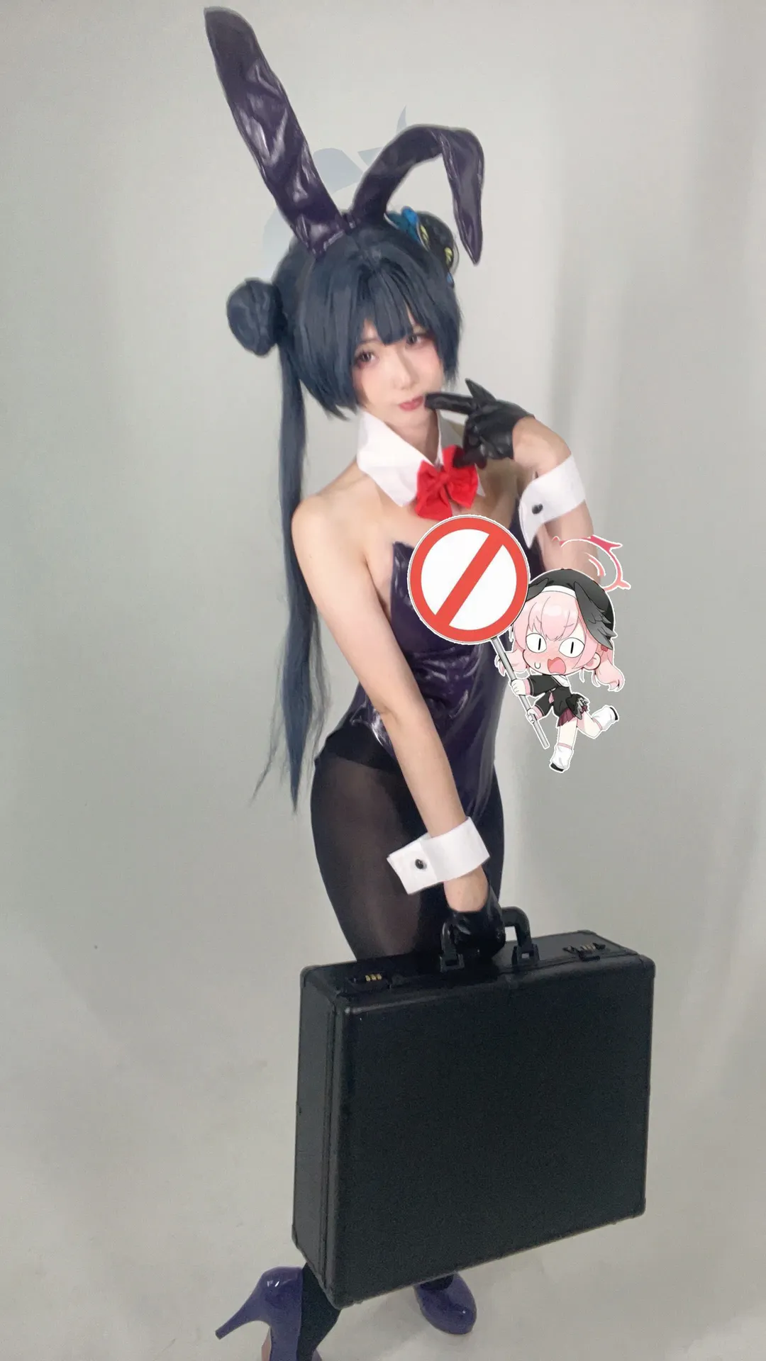 蔚蓝档案, 妃咲cos, cosplay摄影, 黑丝cos, 兔女郎同人