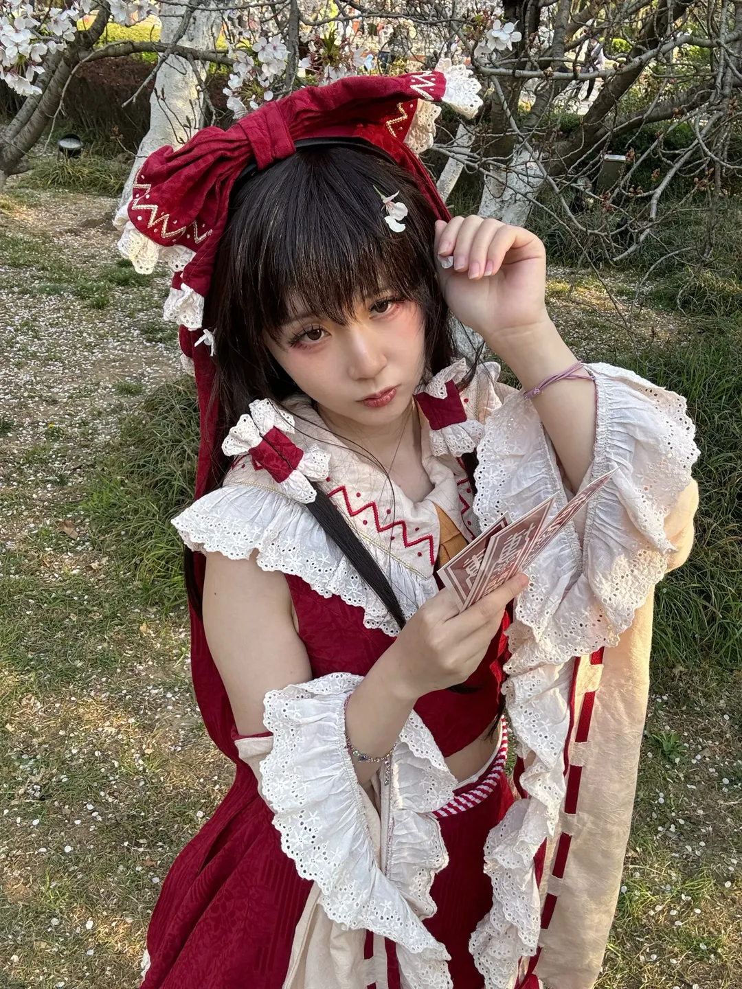 博丽灵梦cos, 东方project, 巫女服, 春日樱花, 原相机直出
