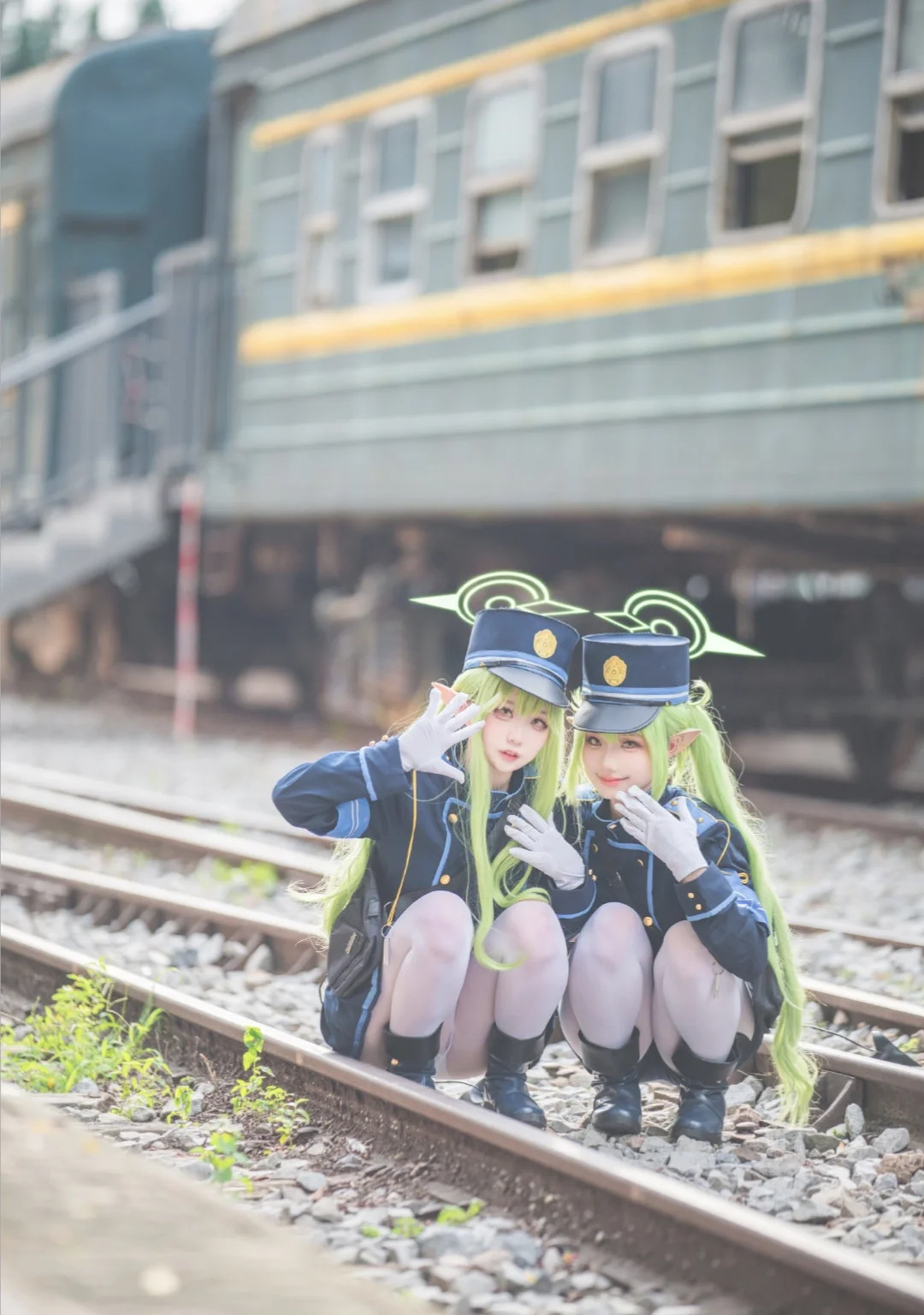 蔚蓝档案, cosplay摄影, 白丝穿搭, 铁道学院cos, 蒸汽机车 - 第4张