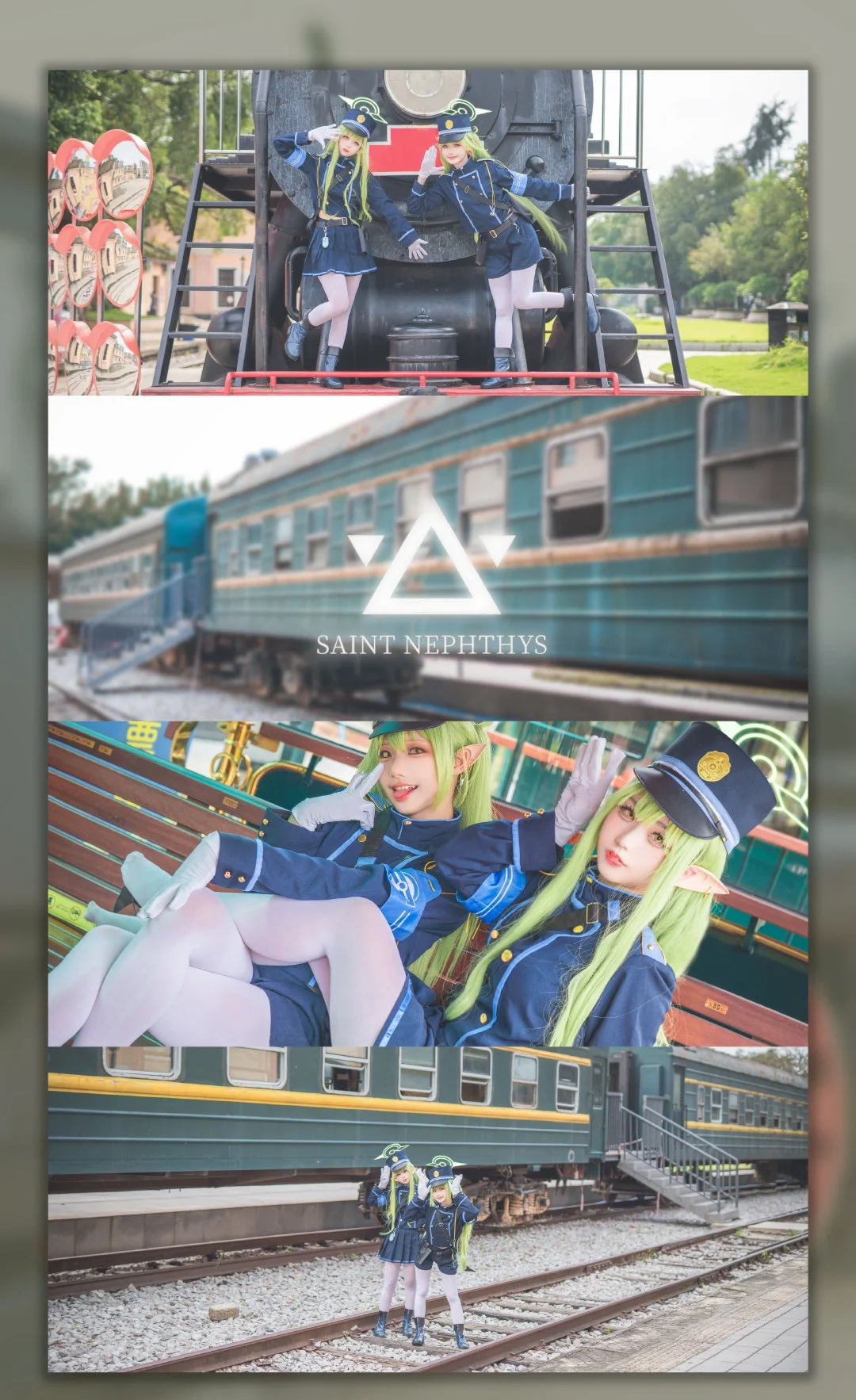蔚蓝档案, cosplay摄影, 白丝穿搭, 铁道学院cos, 蒸汽机车 - 第5张