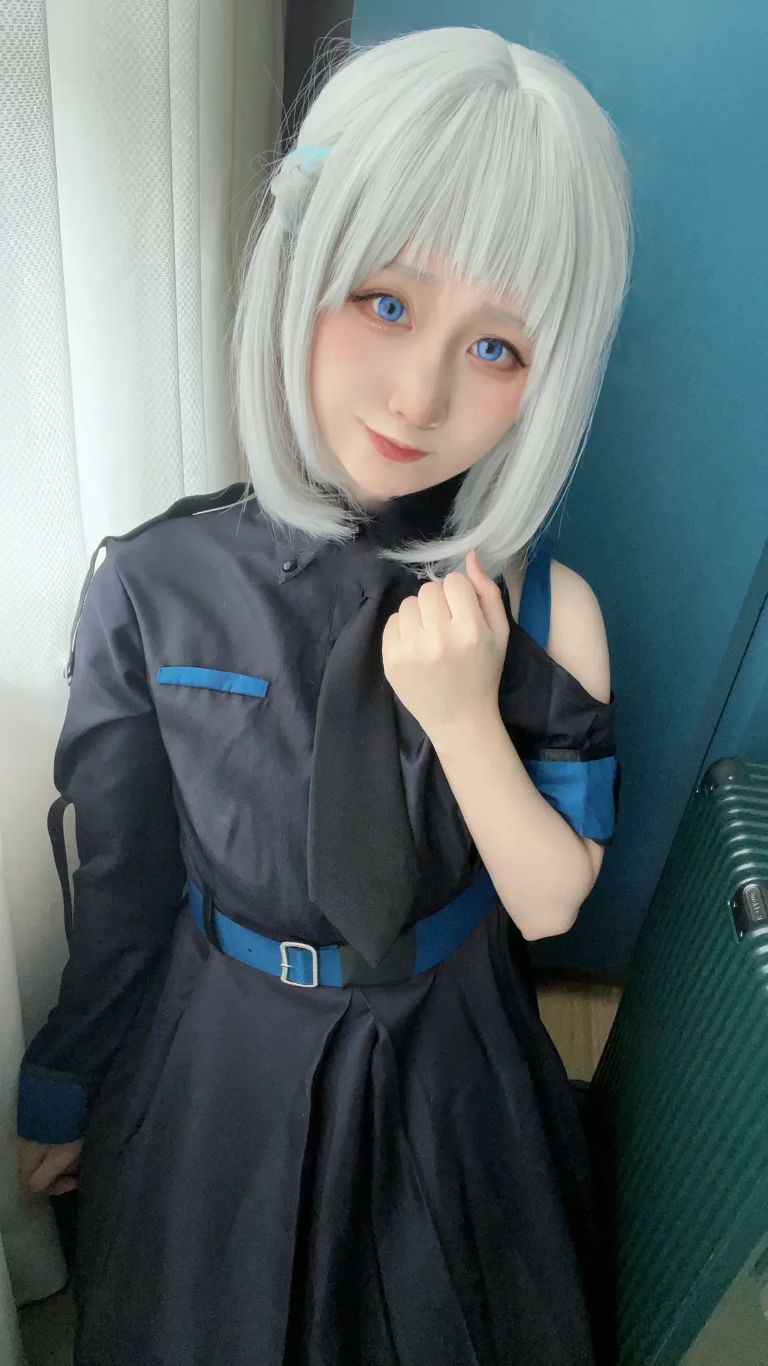 Anime cosplay, Gakuen Idolmaster, Katsuragi Lilja cosplay, Silver hair and blue eyes, Gakumas cosplay