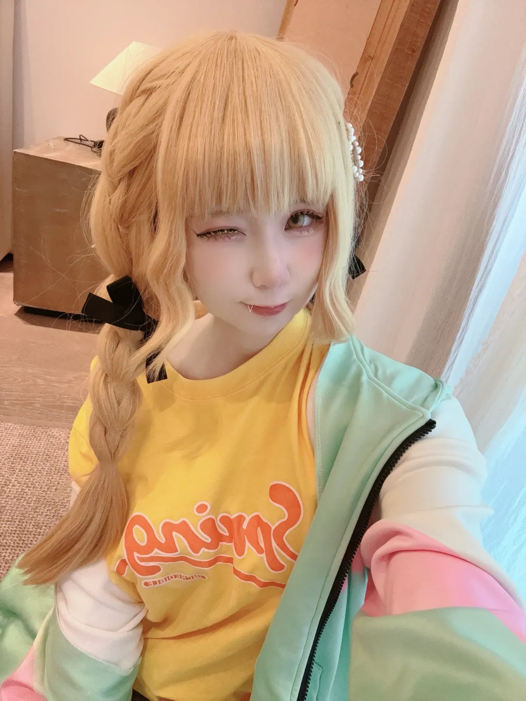 学園アイドルマスター, 藤田ことね コスプレ, 二次元ファッション, 金髪ツインテール, 自撮りシェア - 2枚目