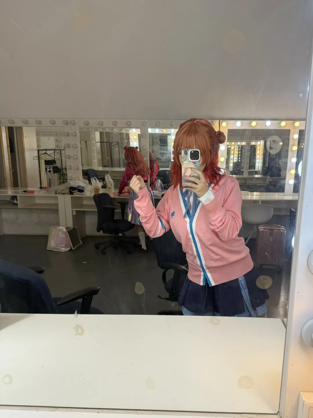 学園アイドルマスター, ペアインタラクション, オーバーニーソックス, 花海佑芽・花海咲季コスプレ, ピンクの制服 - 2枚目
