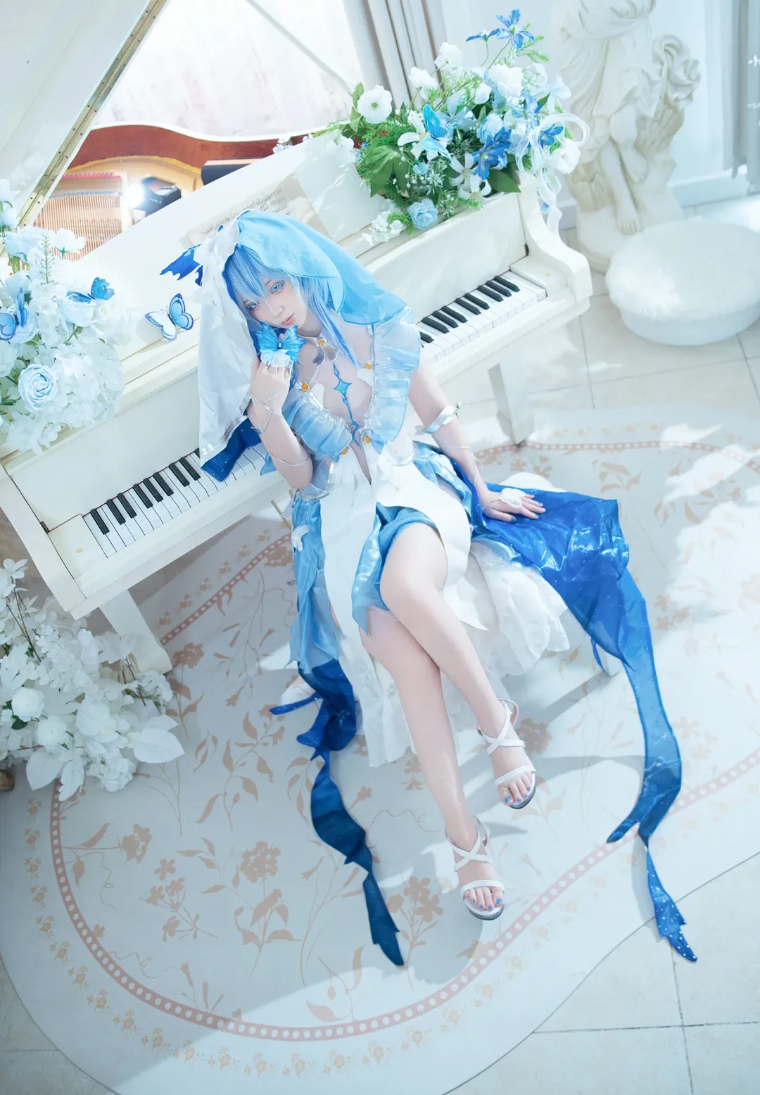 鸣潮, cosplay, 守岸人cos, 摄影棚拍摄, 蓝白穿搭 - 第2张