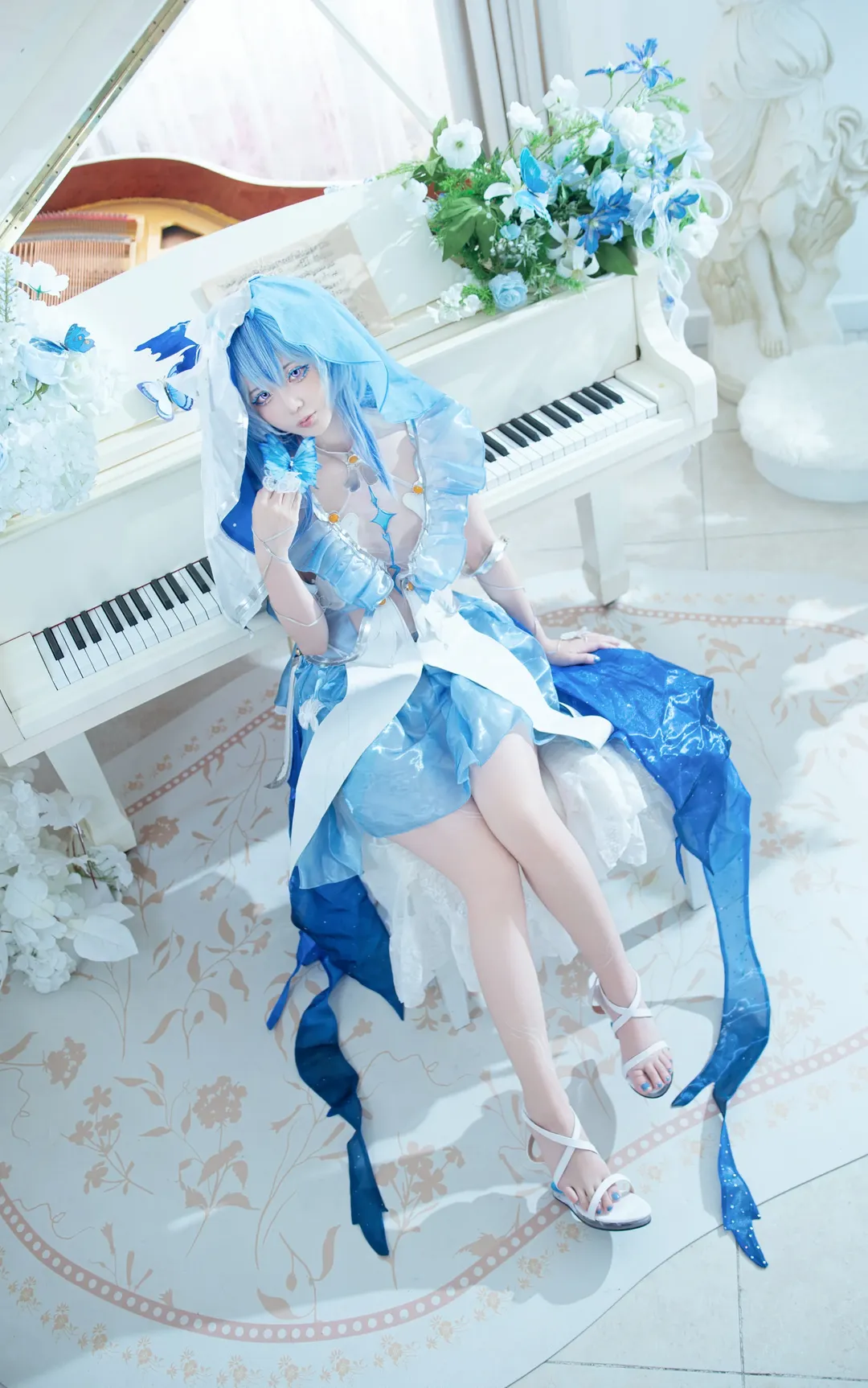 鸣潮, cosplay, 守岸人cos, 摄影棚拍摄, 蓝白穿搭 - 第3张