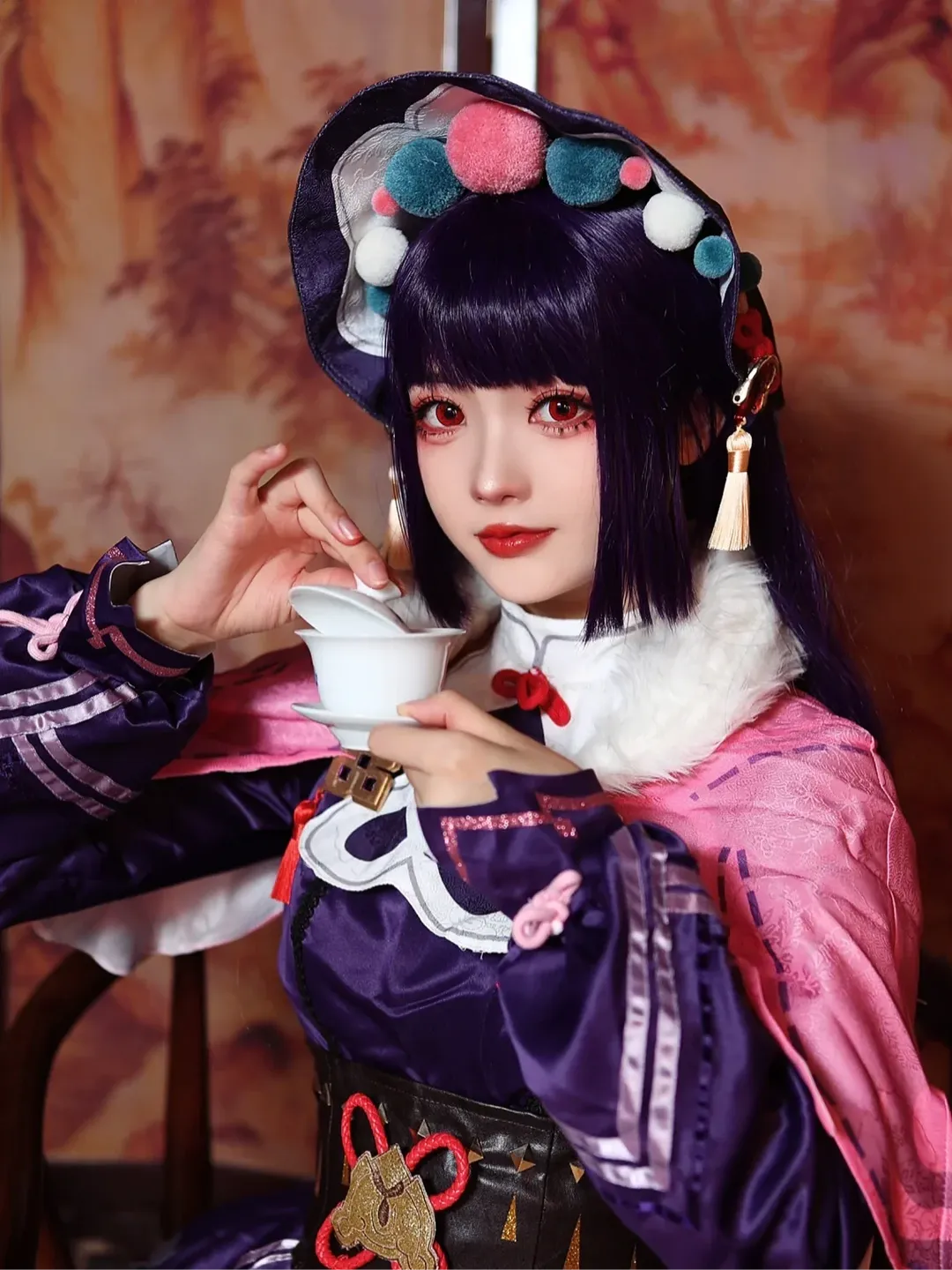 Genshin Impact, Yun Jin cosplay, Chinese-style cosplay, Purple stockings cosplay, Genshin Impact Yun Jin - Image 1