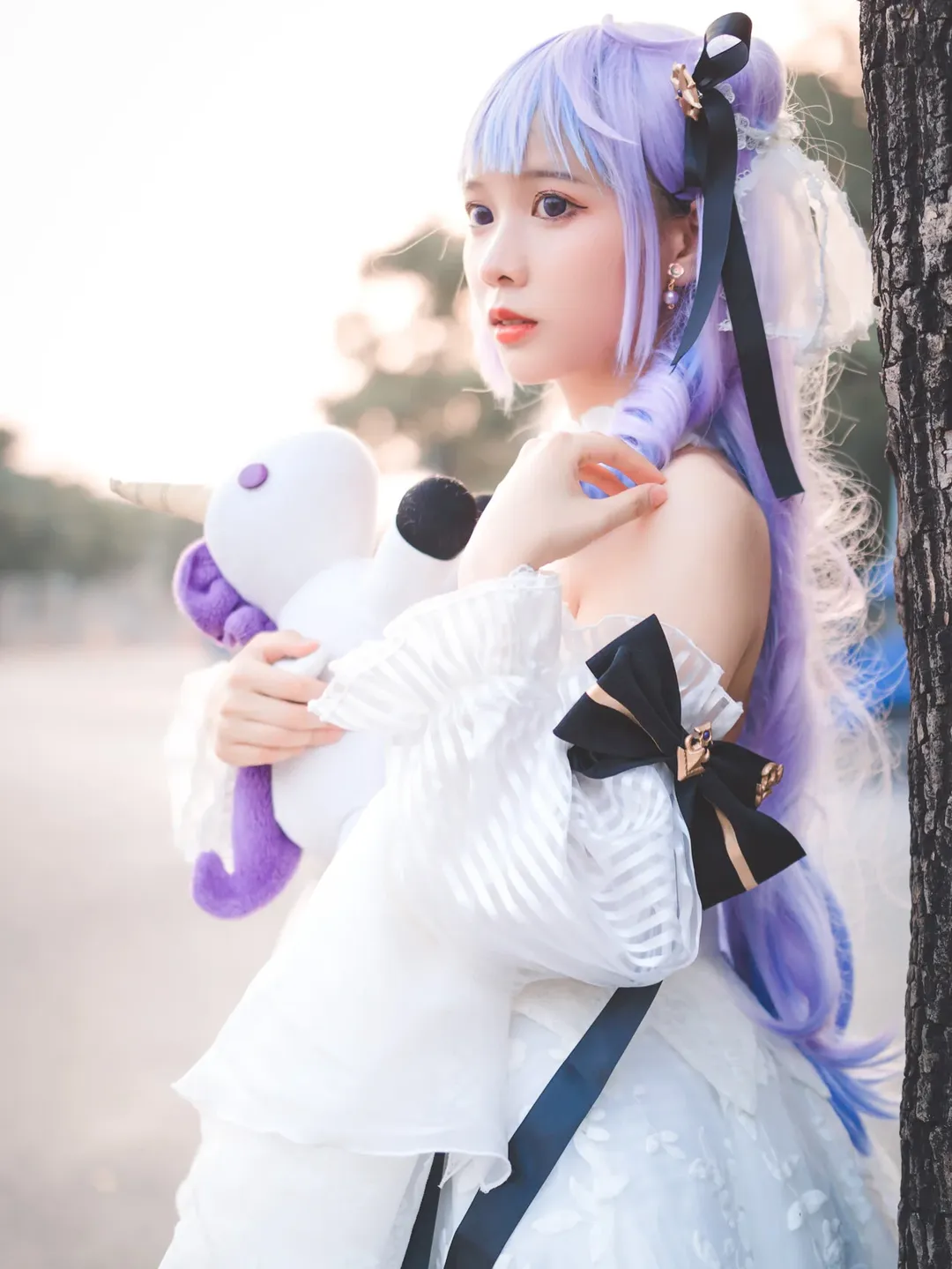 户外摄影, 二次元cosplay, 碧蓝航线cos, 白丝穿搭, 浅紫发造型 - 第9张