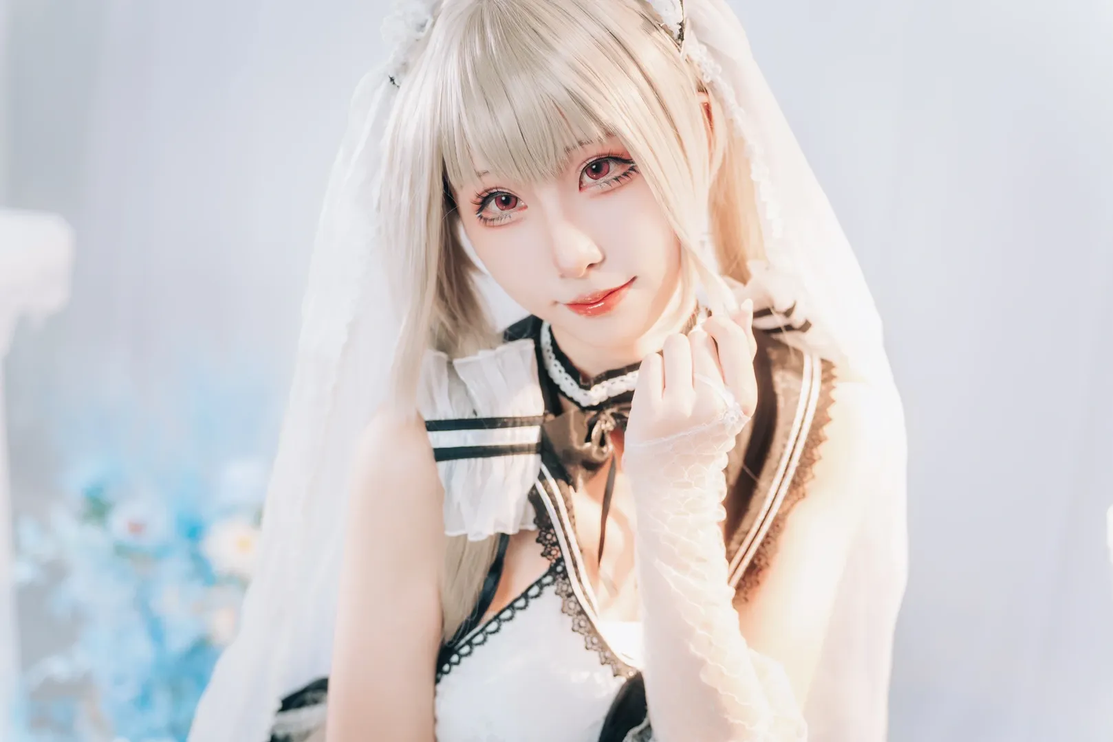 碧蓝航线, 二次元Cosplay, 可畏cos, 白丝穿搭, 黑白婚纱 - 第7张