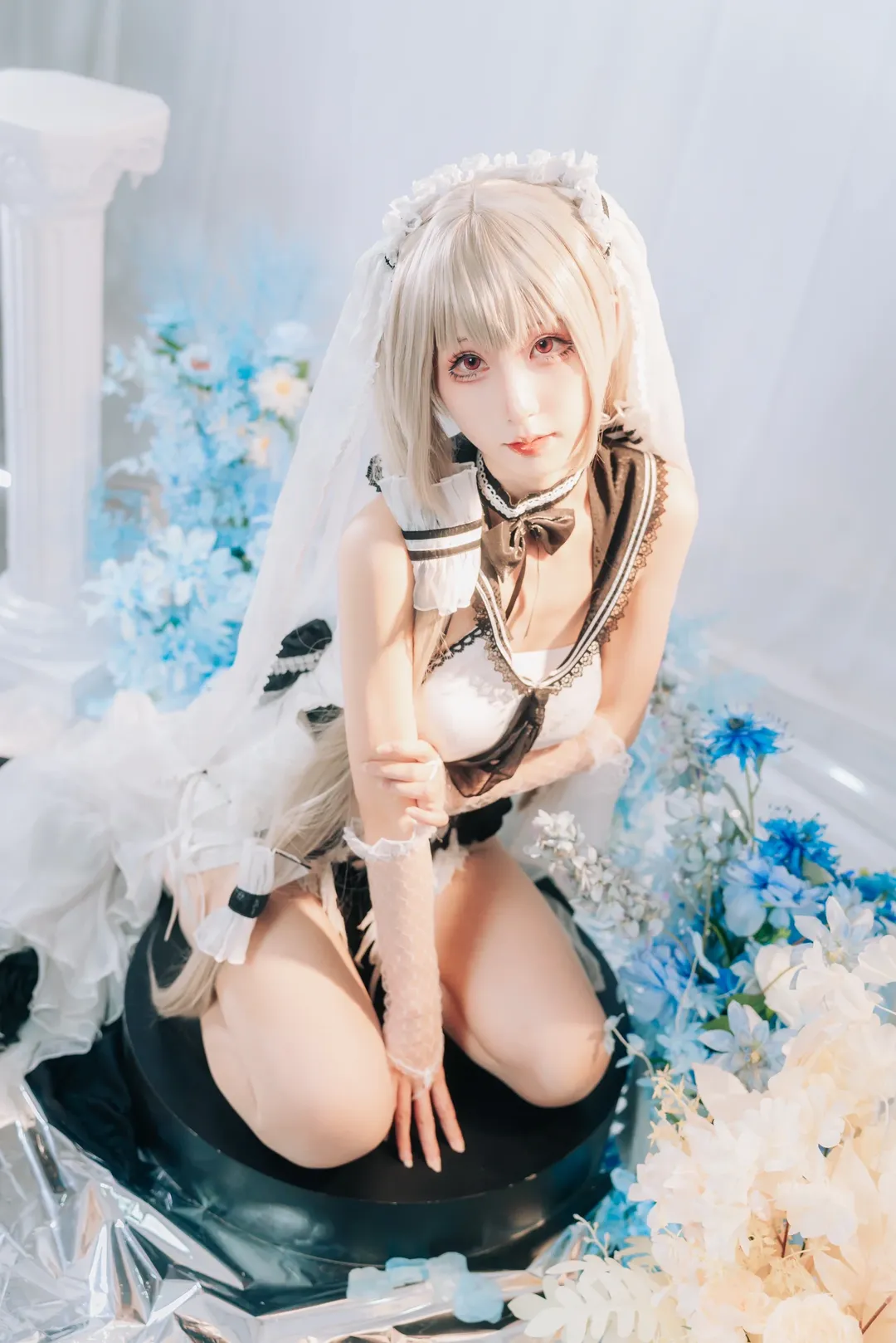 碧蓝航线, 二次元Cosplay, 可畏cos, 白丝穿搭, 黑白婚纱 - 第9张