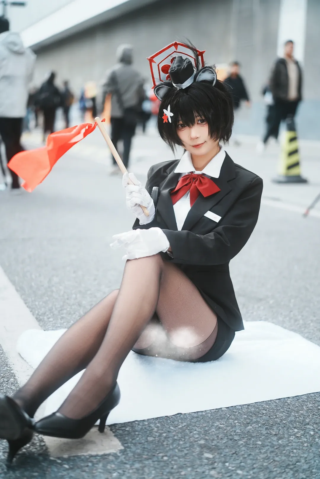蔚蓝档案, 漫展返图, 黑丝穿搭, 春日椿cos, 制服cos - 第2张