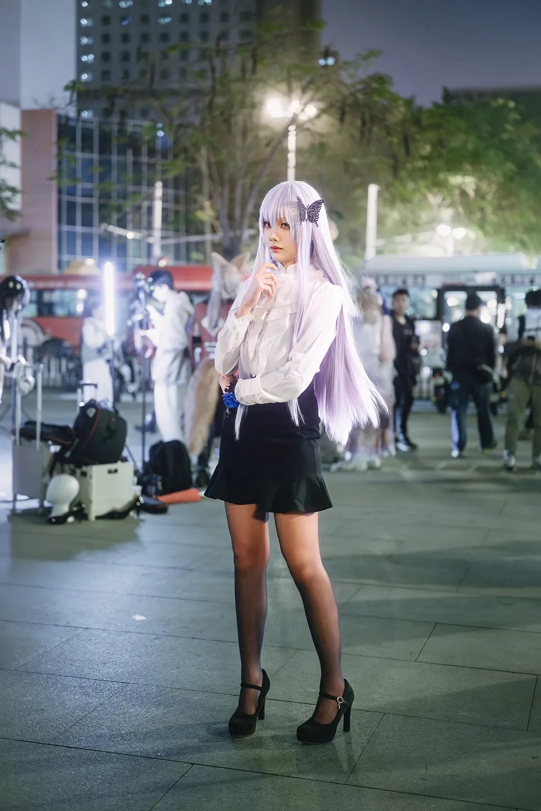夜景拍摄, 黑丝, BanG Dream!, 凑友希那cos, 动漫星城