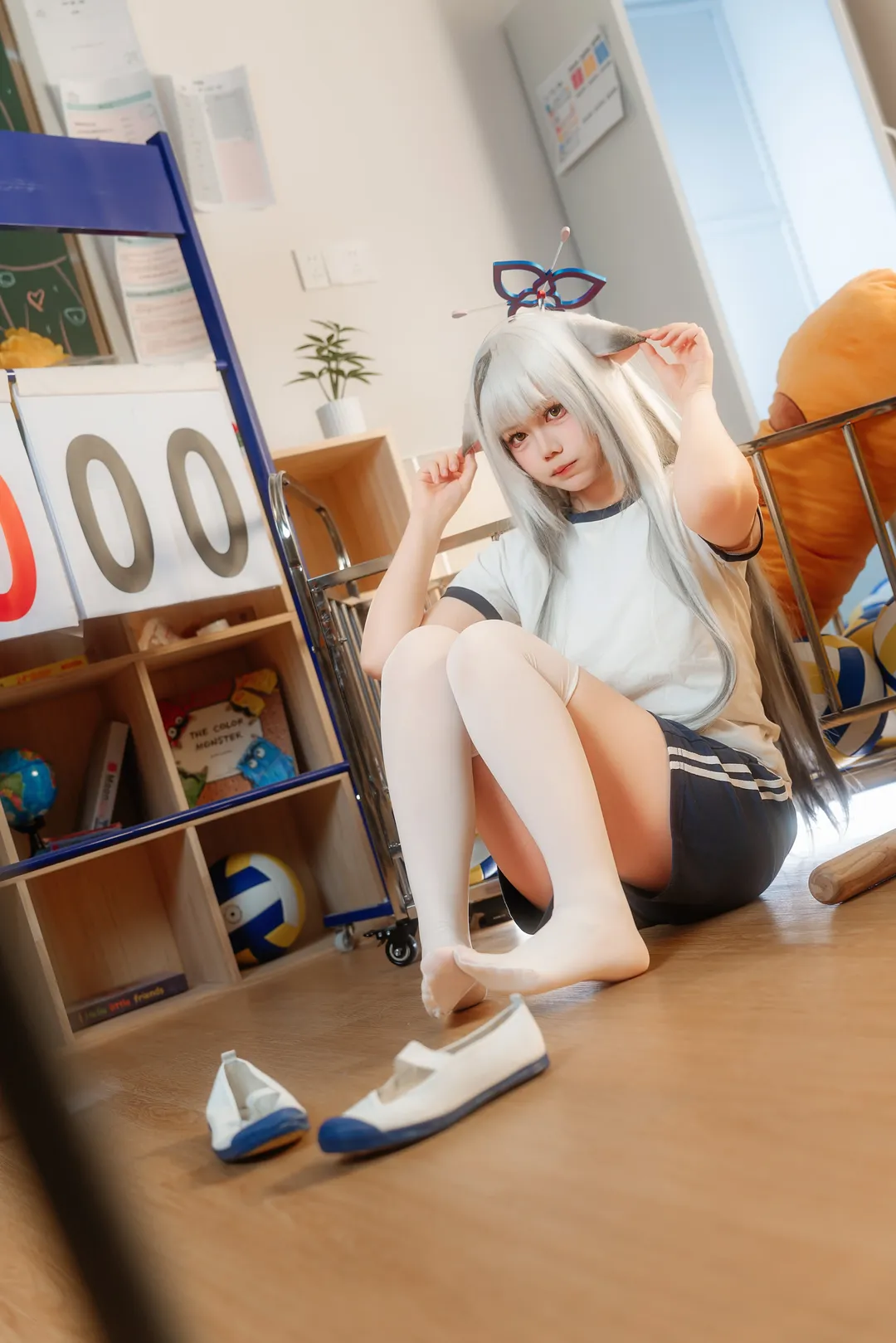 蔚蓝档案, 二次元cos, 春原心奈cos, 白丝cos, 体操服cosplay - 第1张