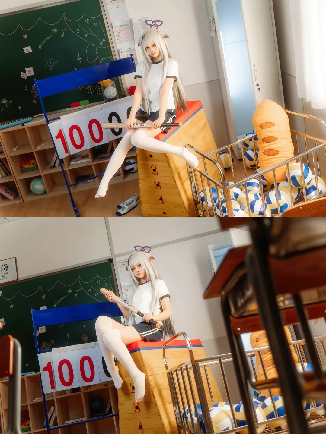 蔚蓝档案, 二次元cos, 春原心奈cos, 白丝cos, 体操服cosplay - 第3张