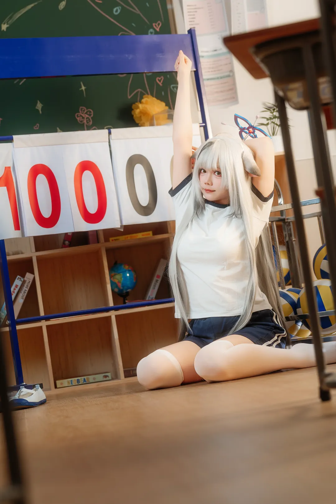 Blue Archive, Anime cosplay, Sunohara Kokona cosplay, White tights cosplay, Gym uniform cosplay