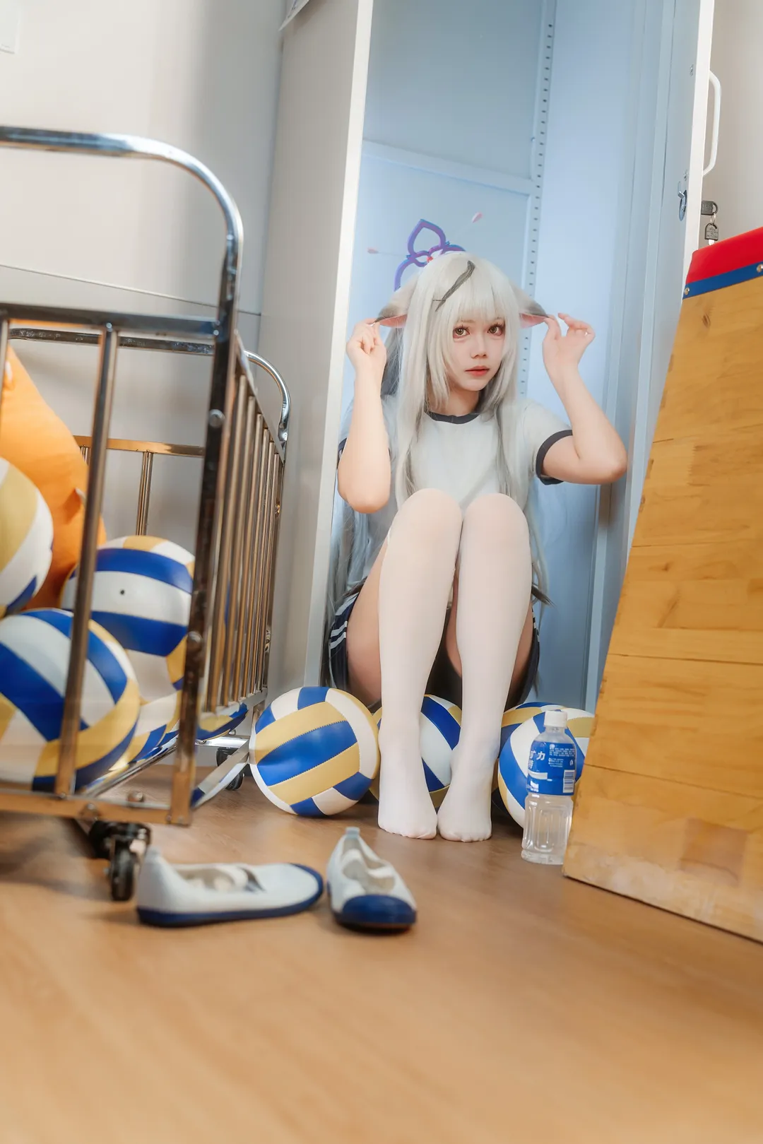 蔚蓝档案, 二次元cos, 春原心奈cos, 白丝cos, 体操服cosplay - 第7张
